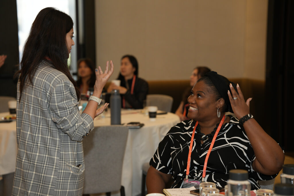 people networking in a conference