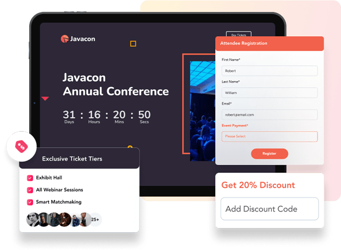 using a reg software for event website and registration forms