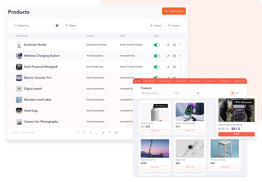 Display Products, Discounts, and Deals in a Searchable Marketplace.