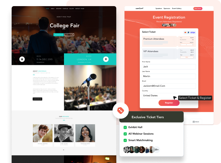 Easily promote your event and capture student registrations.