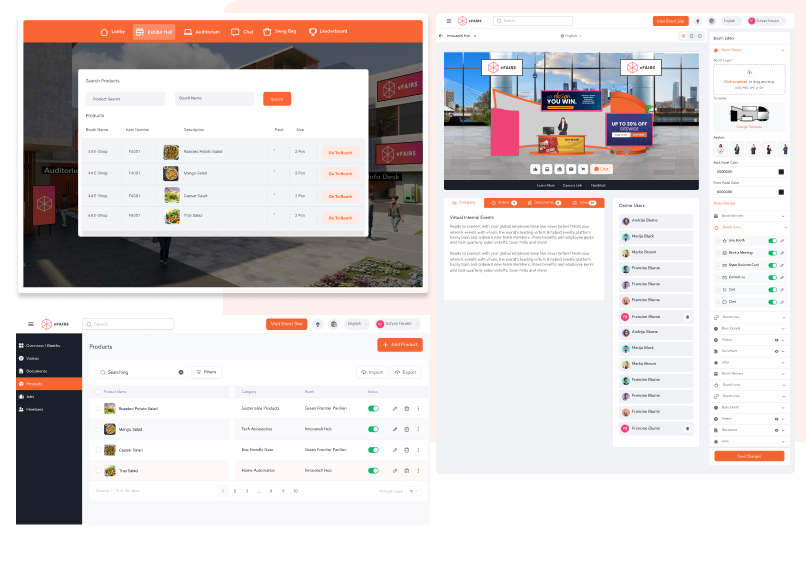 Engage buyers and facilitate in-event ordering through dynamic virtual exhibit booths.