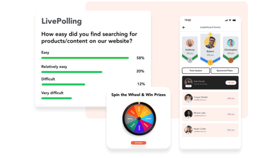 Gamification and polls for attendee engagement 