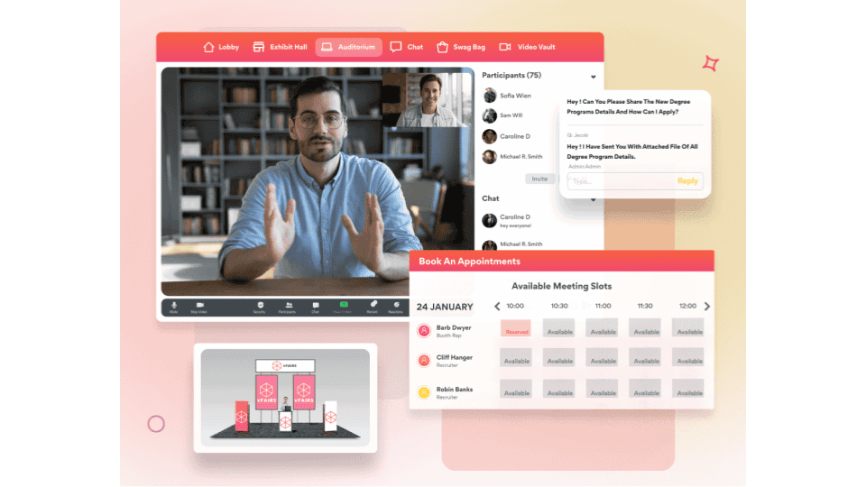 Virtual education workshop hosted on the vFairs platform 