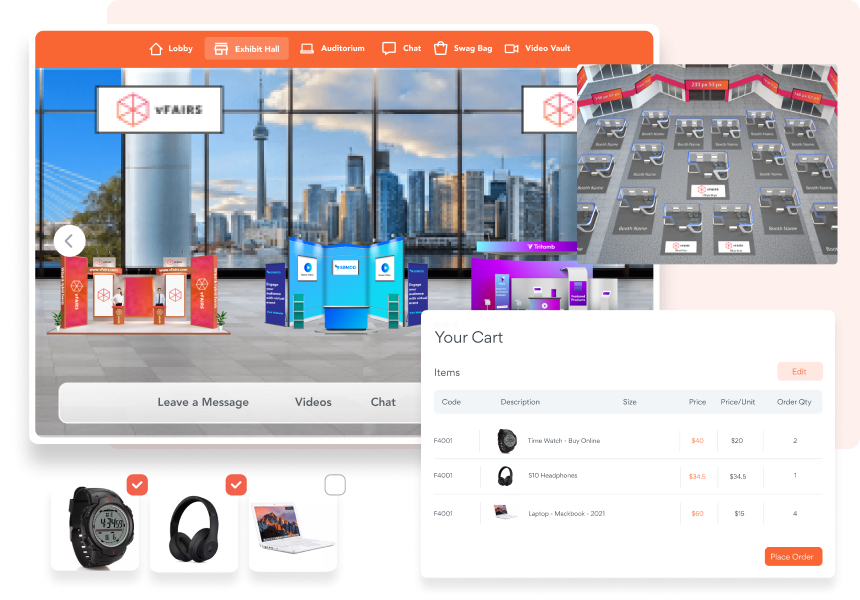 Showcase Products & Share Content with Fully Customized Virtual Booths.