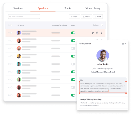 Speaker & Abstract Management